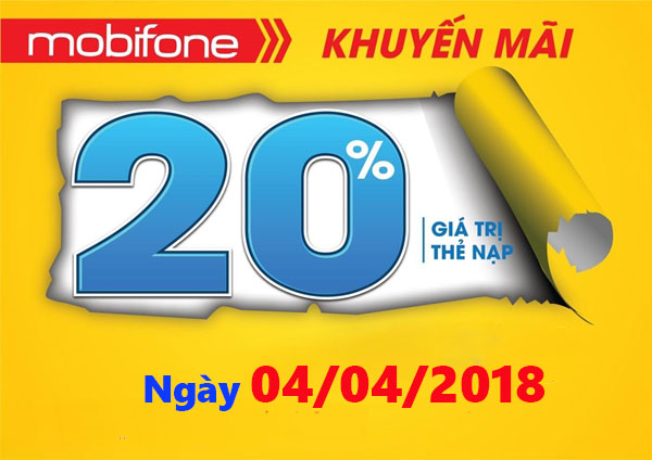 Mobifone khuyến mãi nạp thẻ ngày vàng toàn quốc 4/4/2018